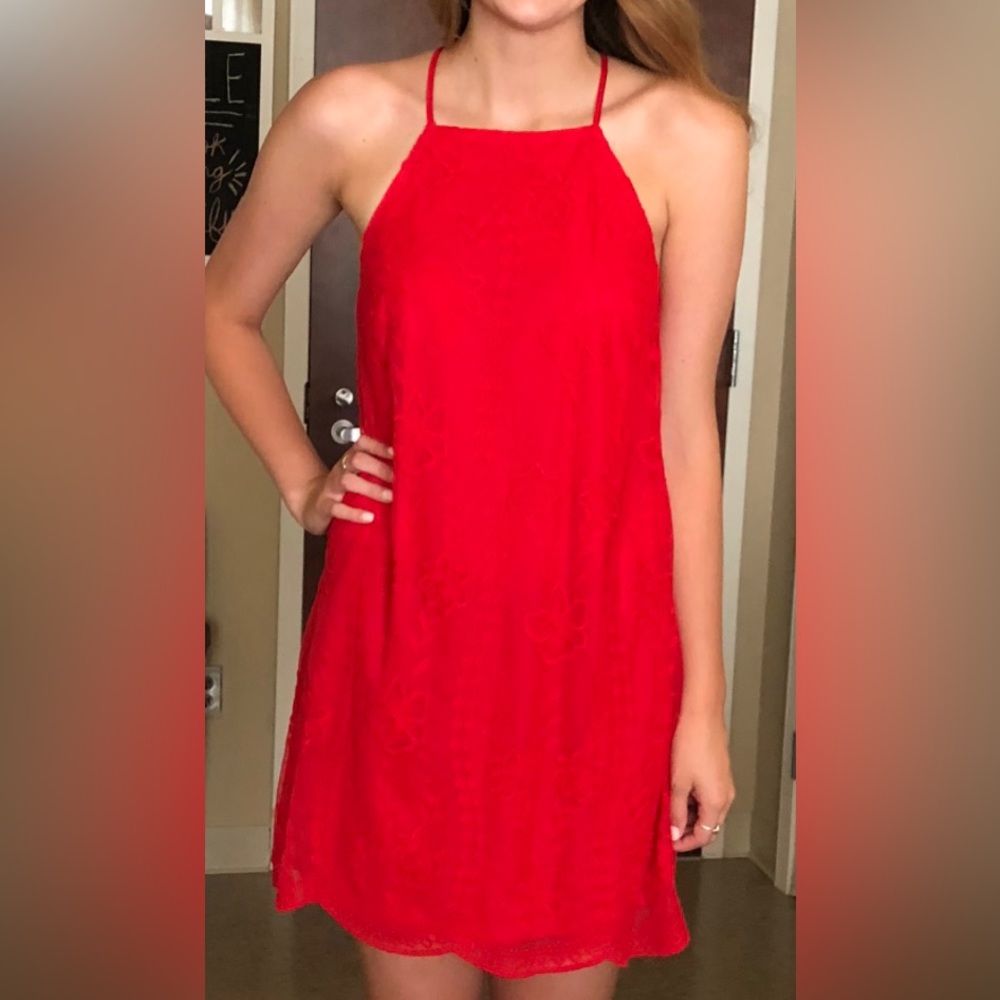 Altar’d State Red Lace Halter Dress
